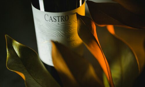 A bottle of wine sitting on top of a table