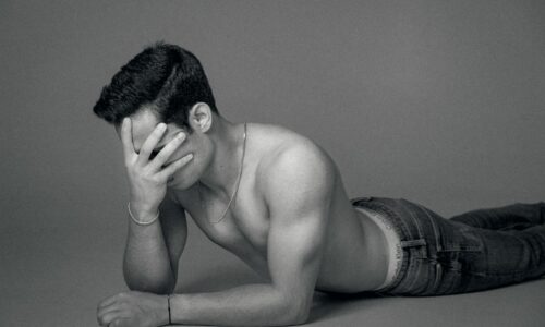 a person lying on the back